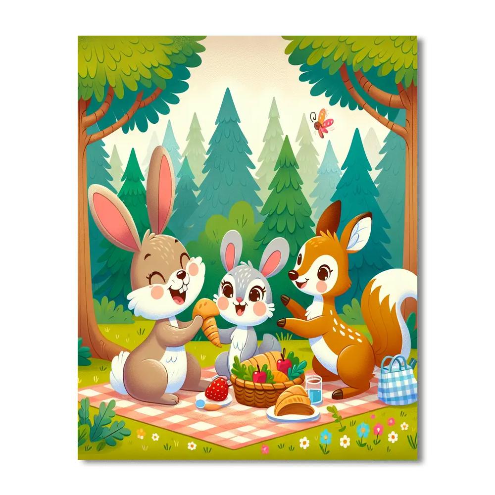 Forest Friends Get-together Numbered Painting Kits
