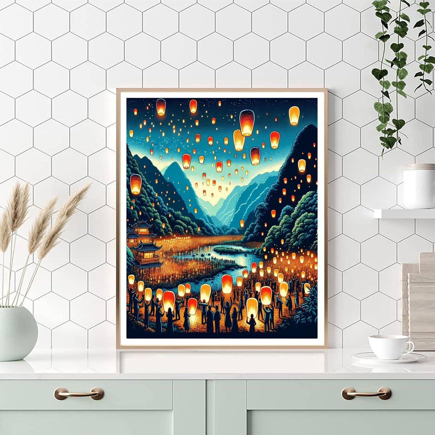 Lantern Festival - Pingxi, Taiwan DIY Paint By Numbers