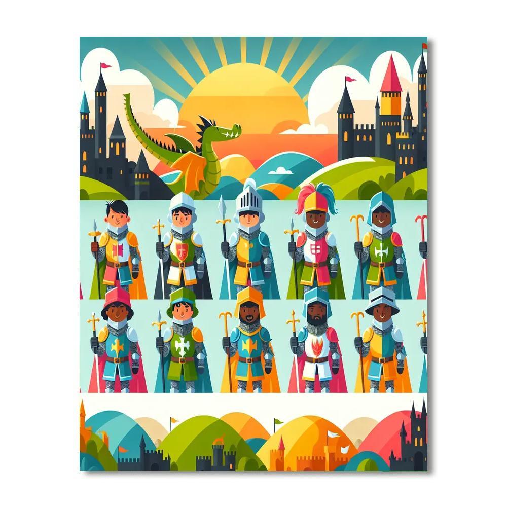 Daring Knight Adventures Painting By Numbers Kit