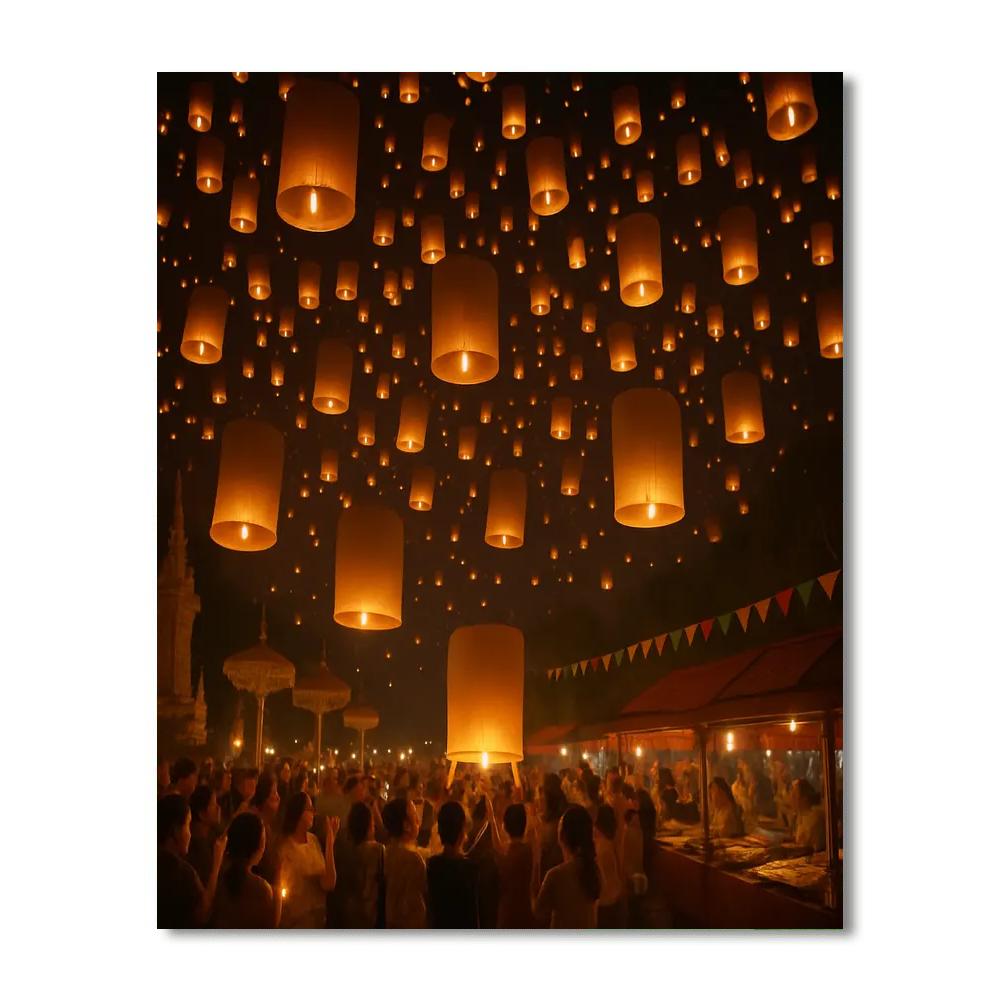 Festival Of Lanterns - Thailand Paint By Numbers Kits