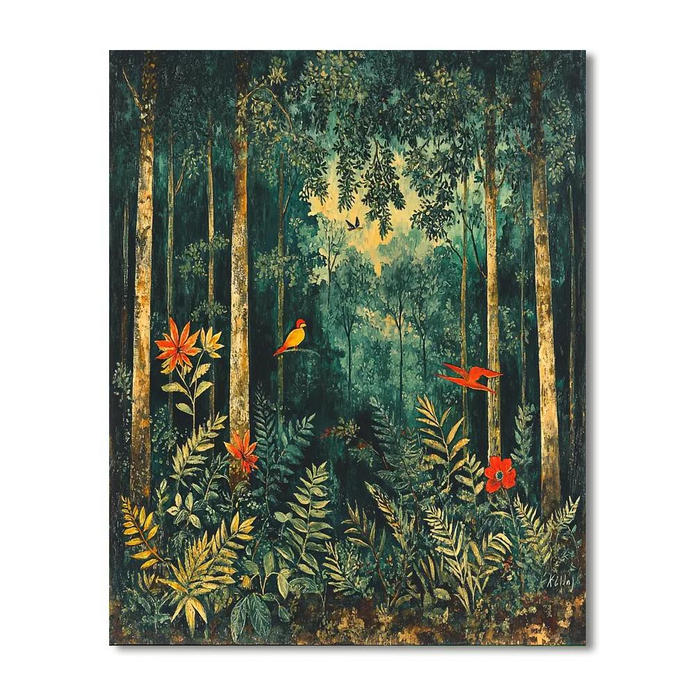 Frida Kahlo Inspired Symbolic Forest Echoes  Painting By Numbers Kit
