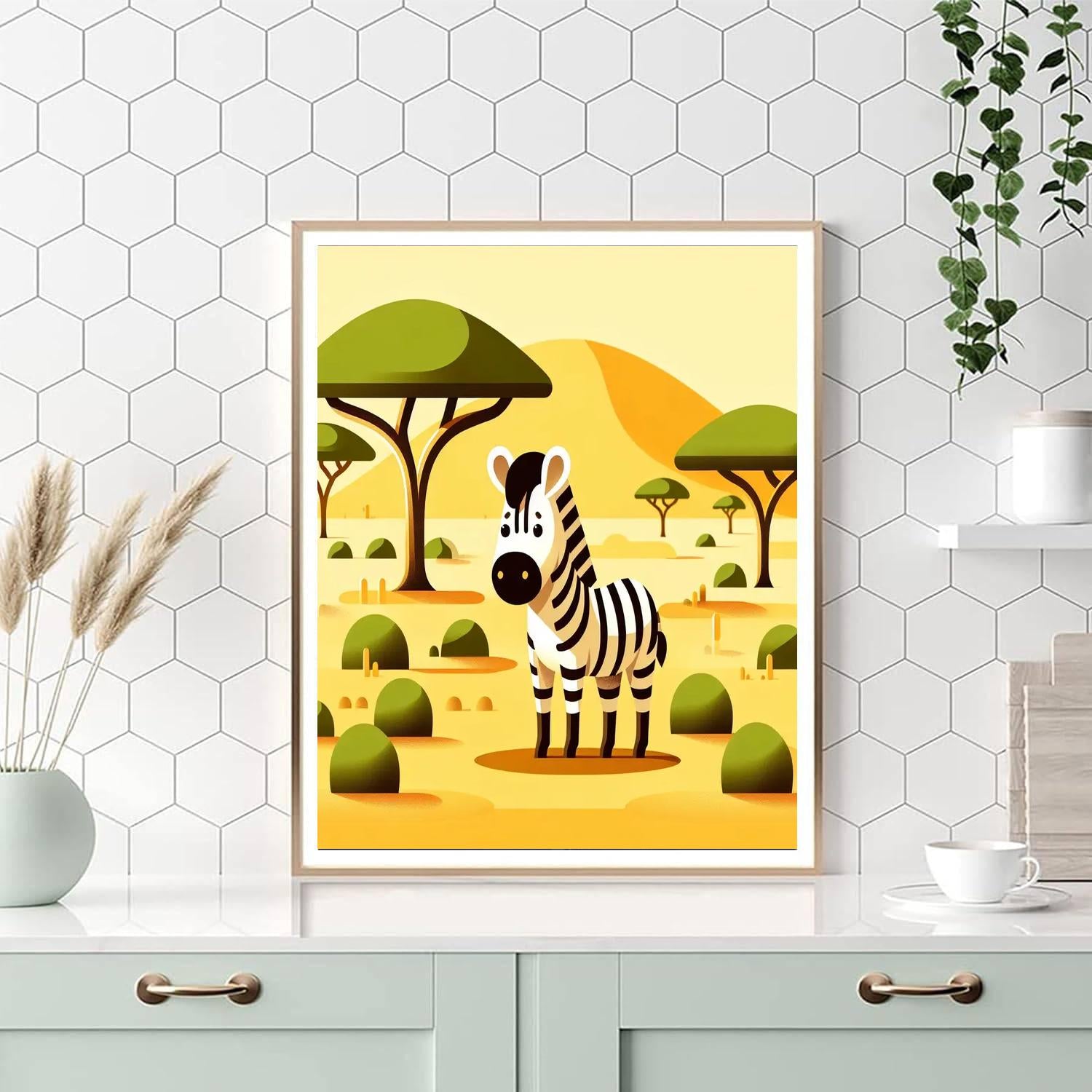 Curious Zebra's Savannah Safari Paint By Color