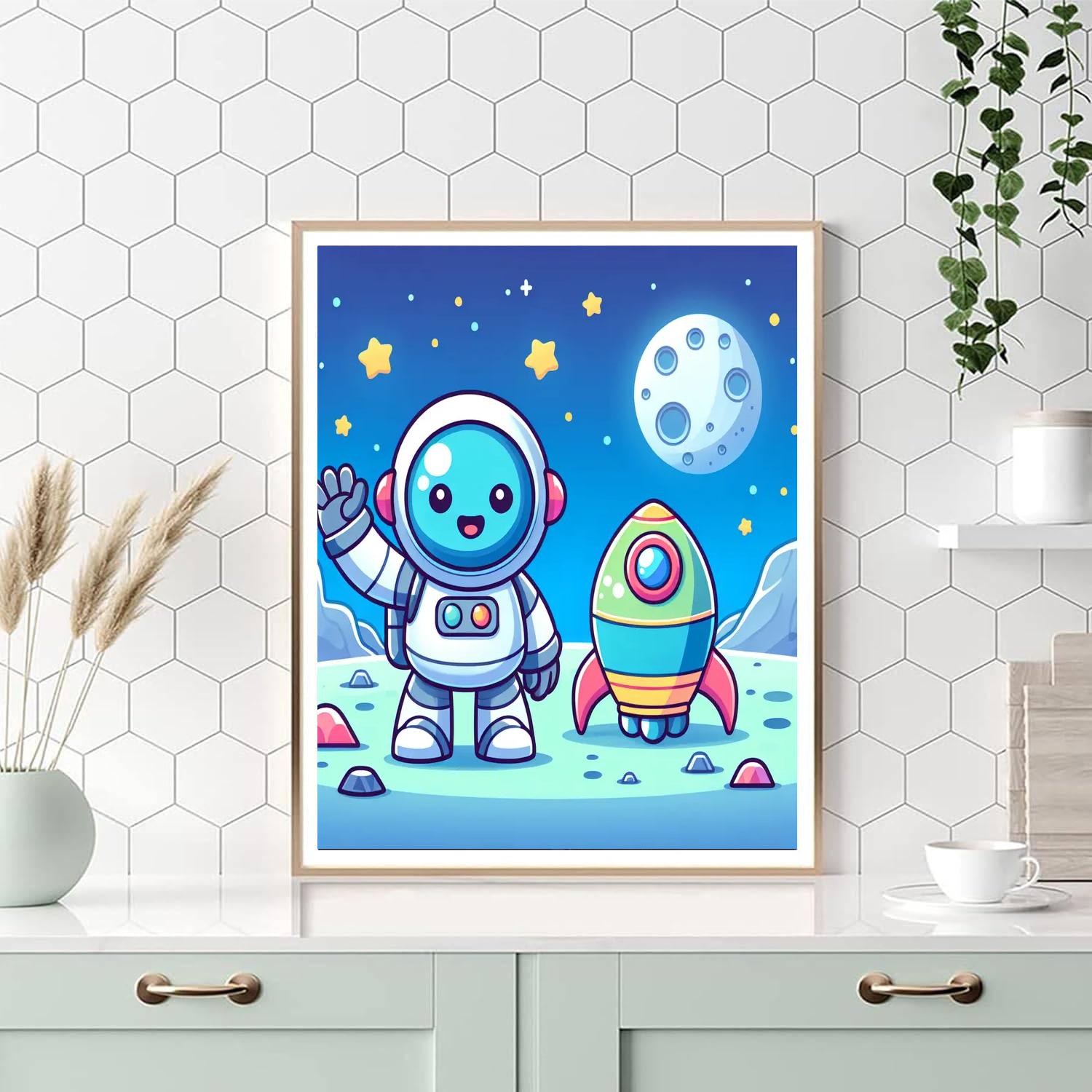 Space Robot League Number Painting