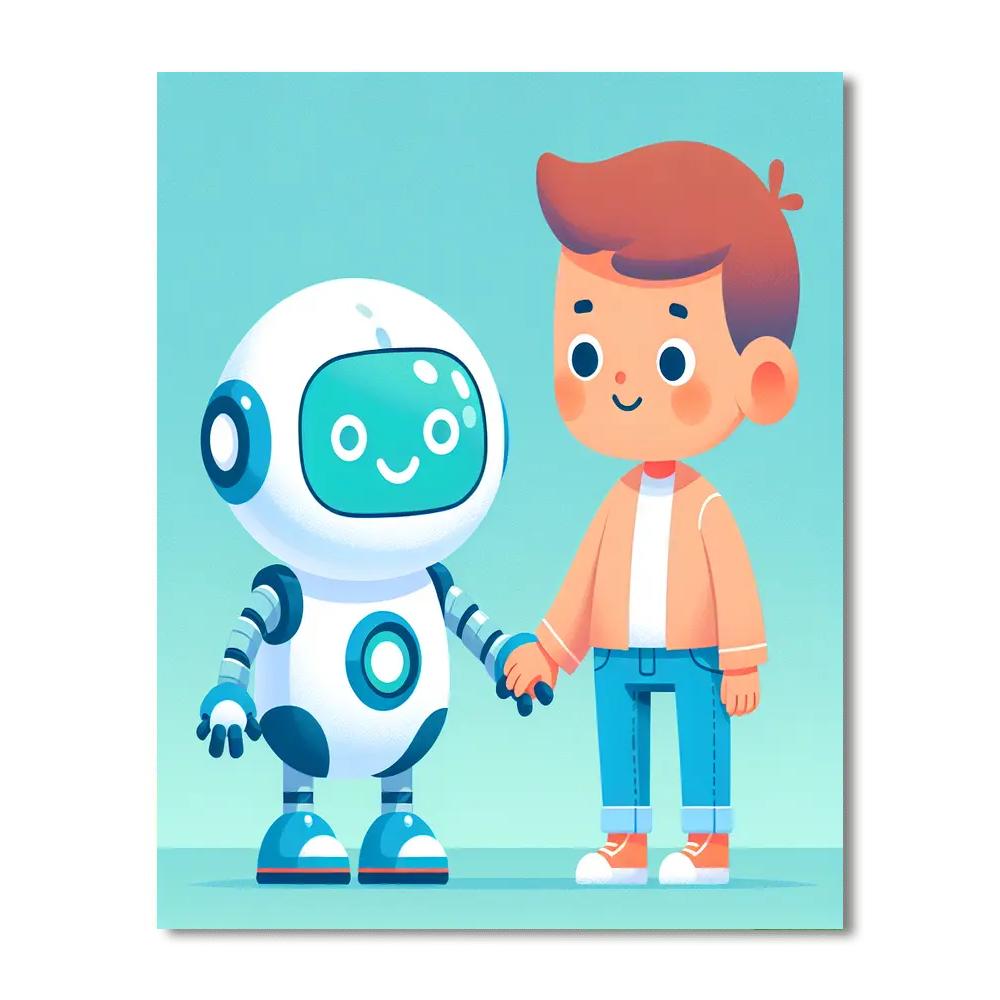 Robot Companion Adventure Painting Number Kit