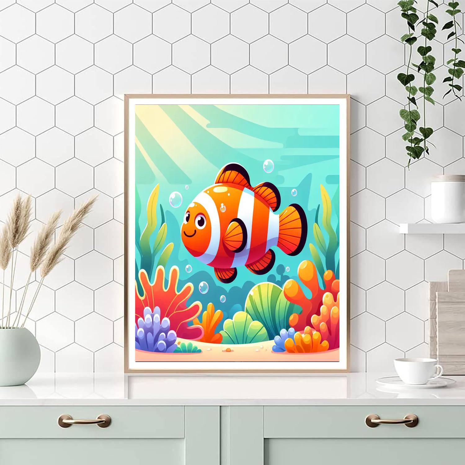 Cheerful Clownfish Adventure Painting Number Kit