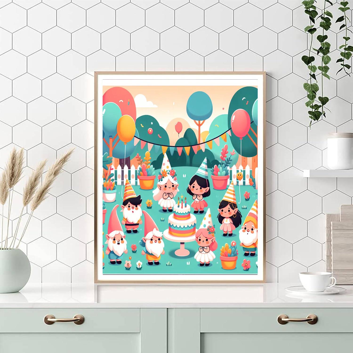 Garden Party Celebration Number Painting