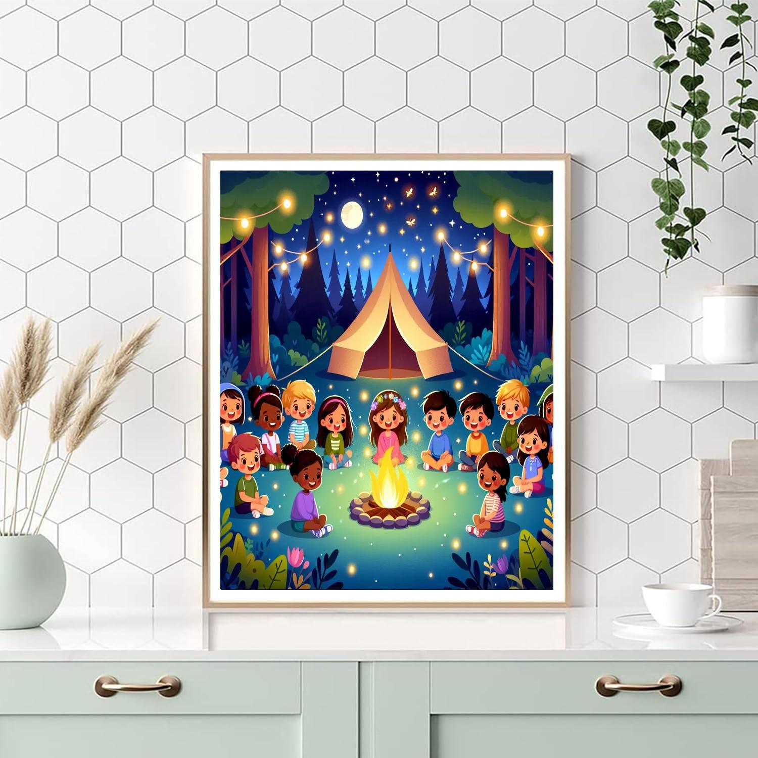 Camping In Enchanted Forest Paint By Color