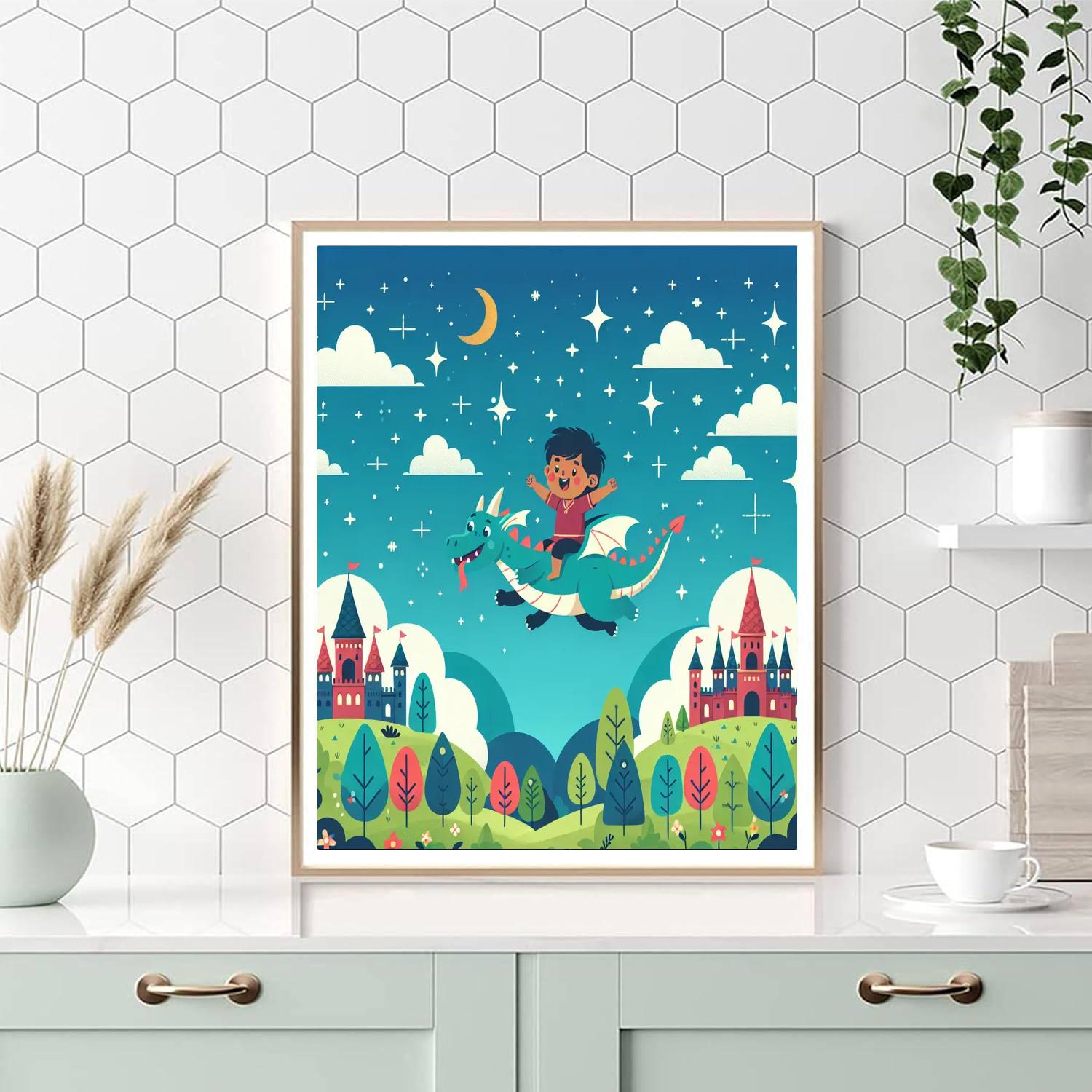 Adventure To Dragon Land Painting Number Kit