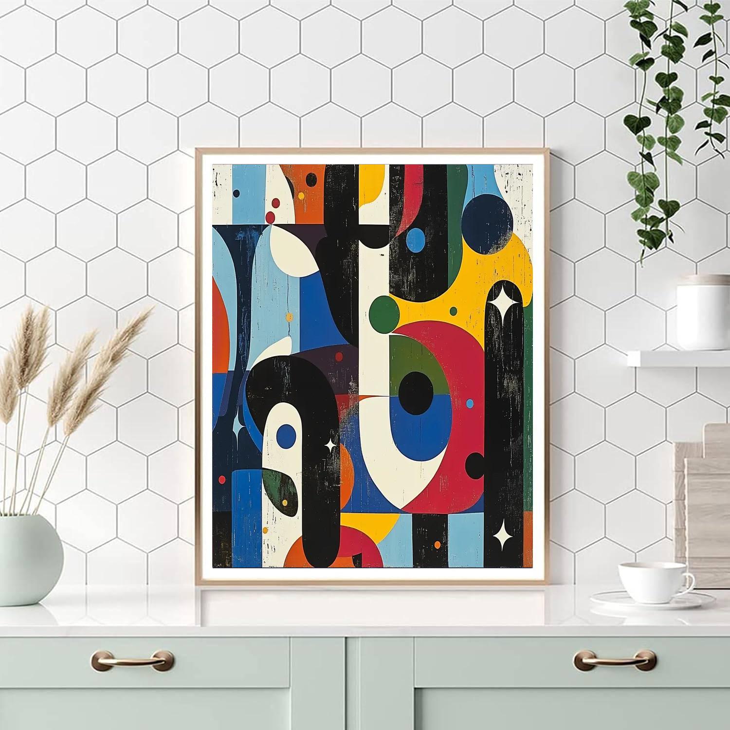 Joan Miró Inspired Curious Reflections  Number Painting