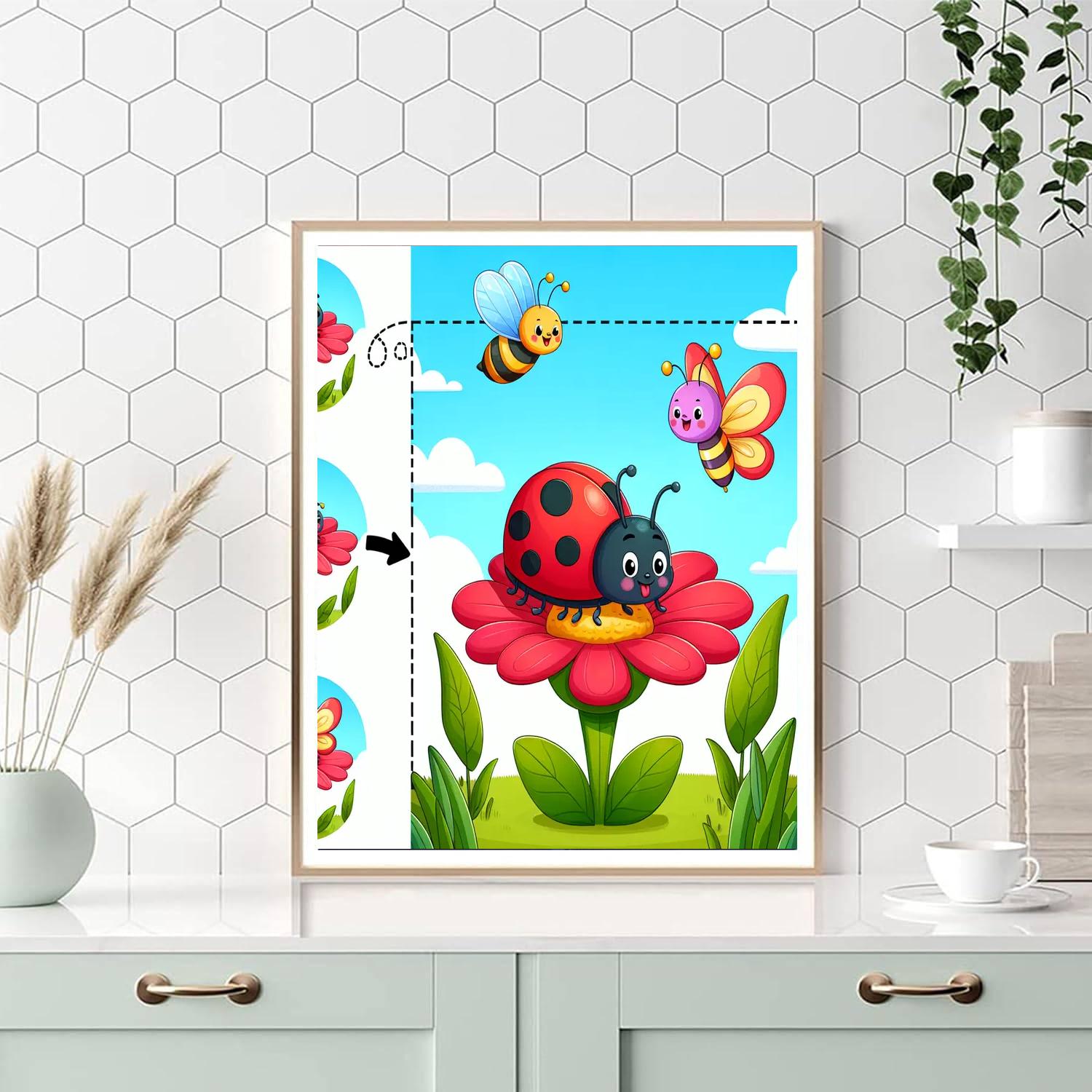 Cute Insect Explorers Paint By Numbers Art