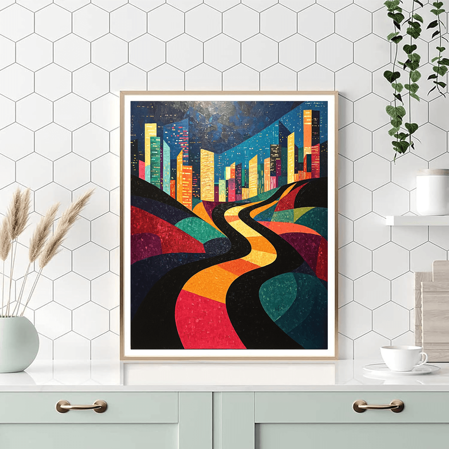 Frank Stella Inspired Prismatic Night  Paint By Numbers Kits