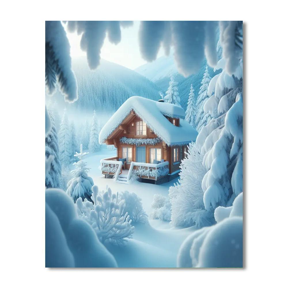 Winter Wonderland Chalet Paint By Numbers Art