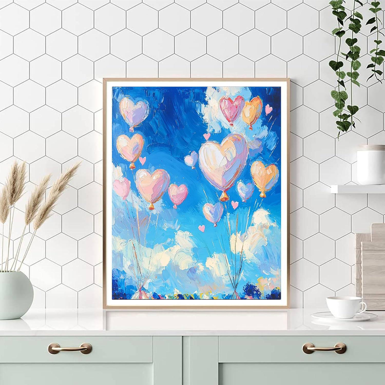 Hearts In The Breeze DIY Paint By Numbers