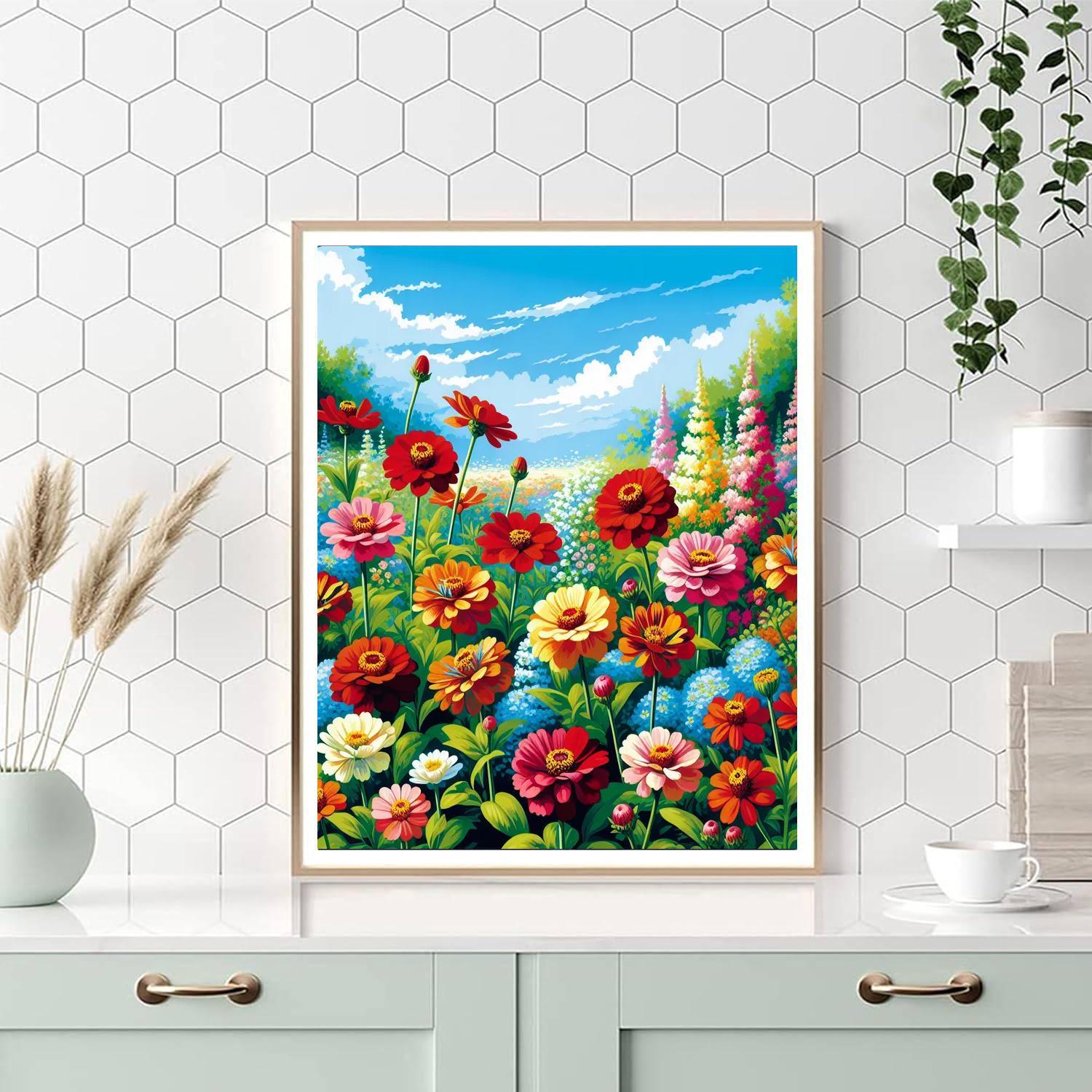 Bright Summer Blossoms DIY Paint By Numbers