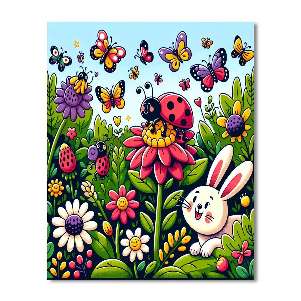 Cute Critters In The Garden Painting By Numbers Kit
