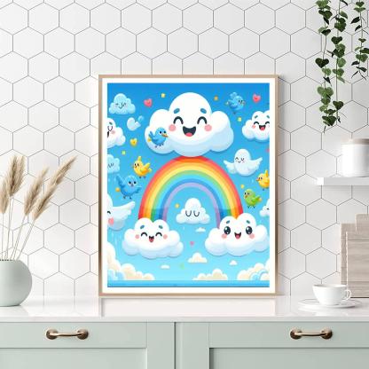 Magical Cloud Adventure Paint By Numbers Art