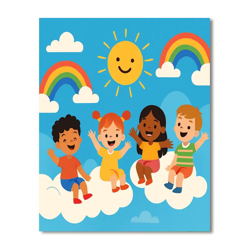 Happy Cloud Riders Numbered Painting Kits