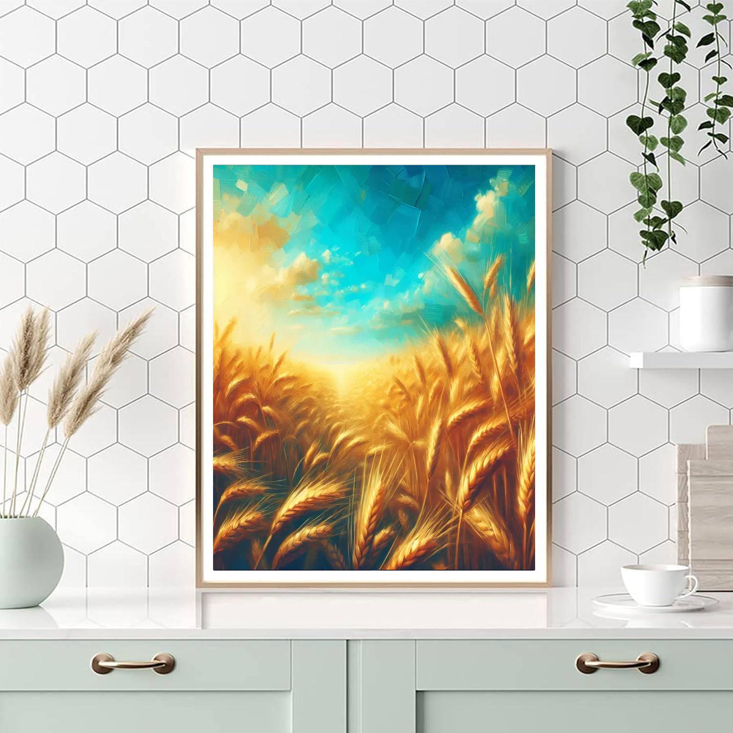 Sun-drenched Wheat Field Paint By Numbers Art