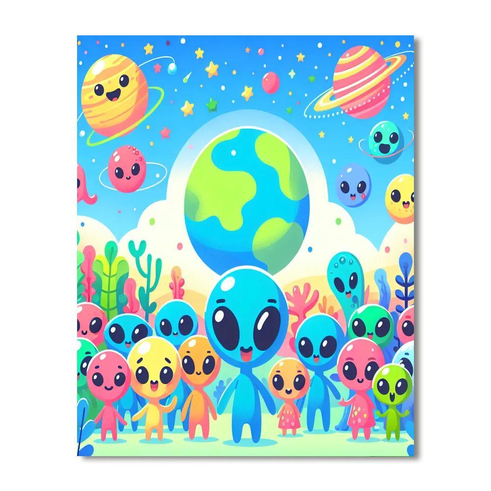 Alien Adventures Paint By Numbers Art
