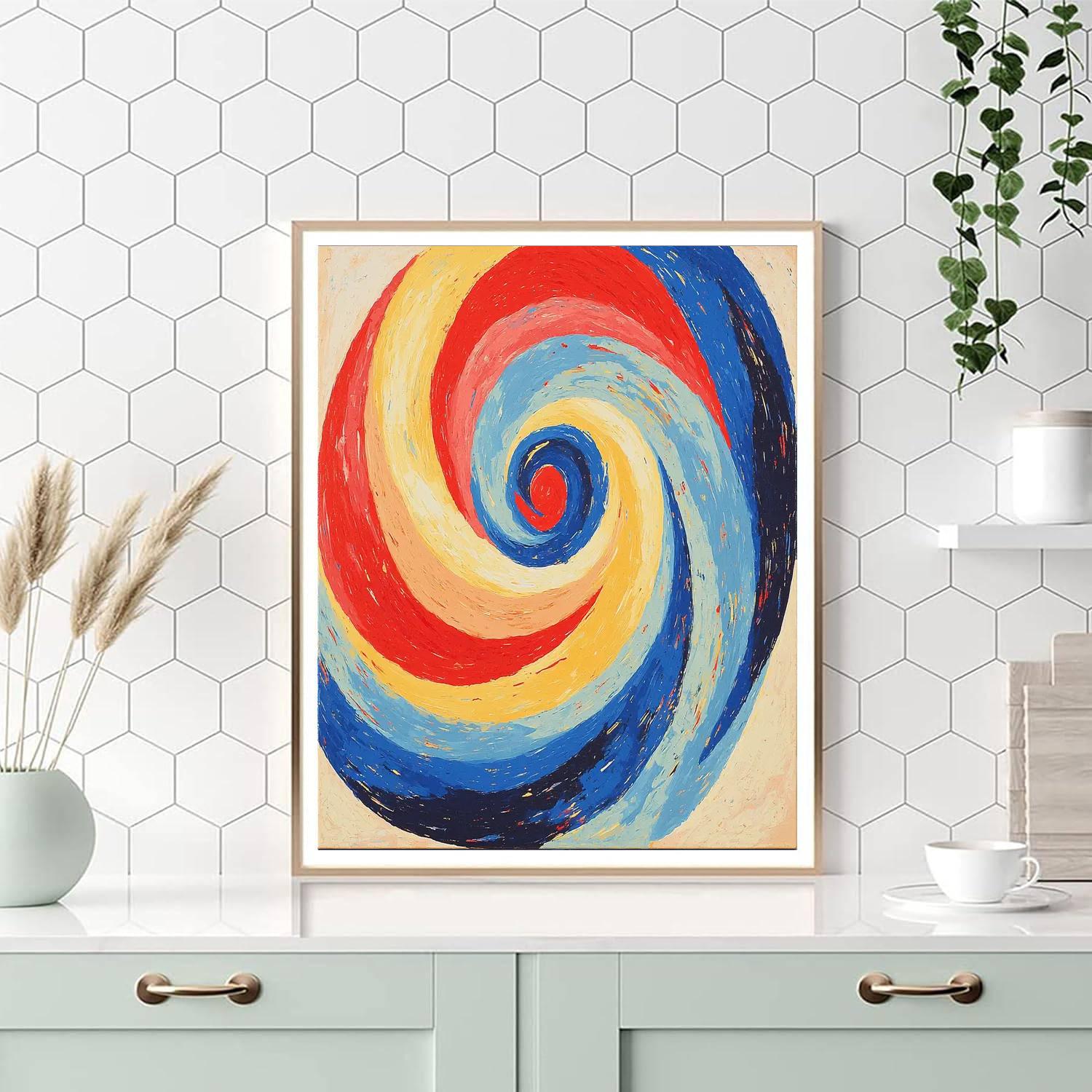 Joan Miró Inspired Vibrant Whirlwinds  Number Painting