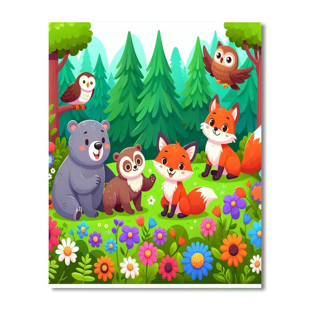 Creative Forest Friends Painting Number Kit