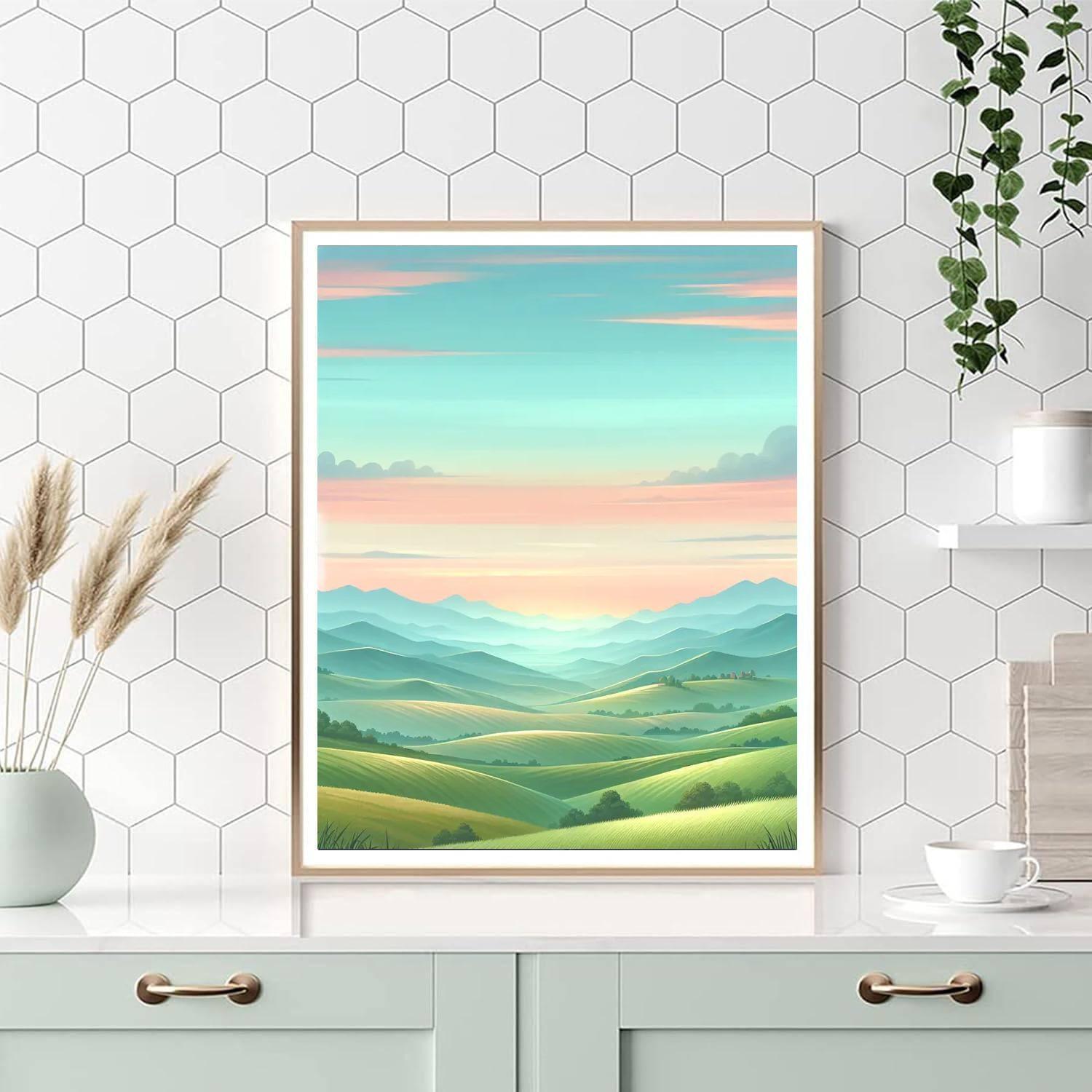 Dawn Over Rolling Hills Numbered Painting Kits