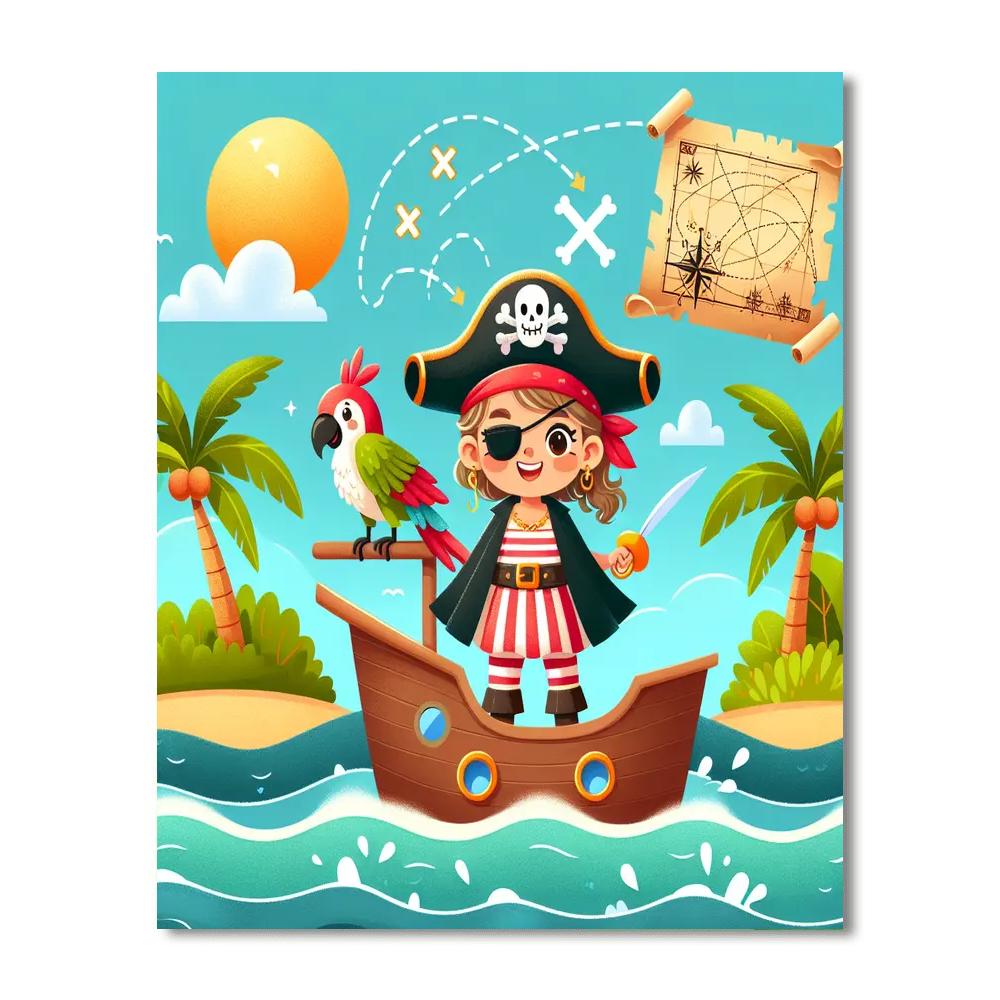 Pirate Ship Treasure Voyage DIY Paint By Numbers