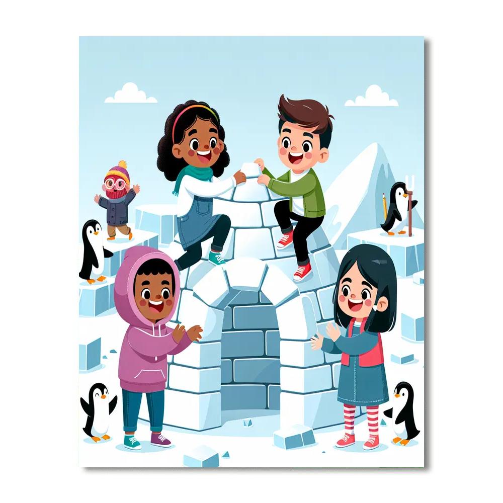 Arctic Igloo Adventure Number Painting