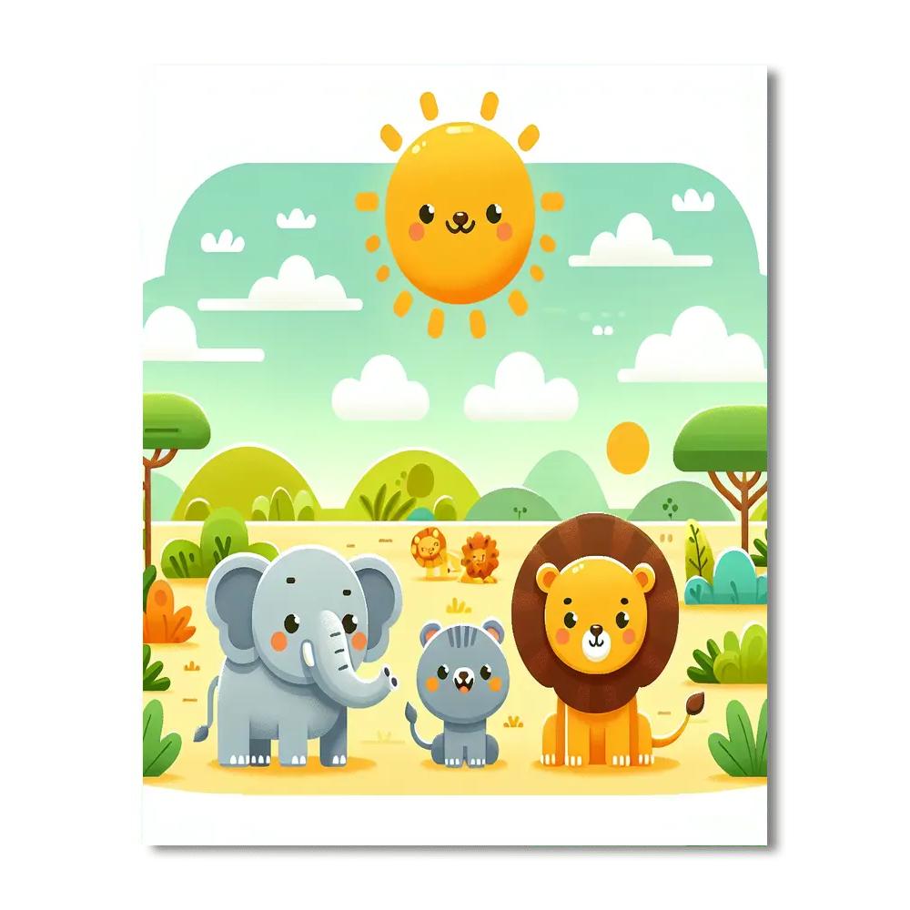 Sunny Animal Safari DIY Paint By Numbers