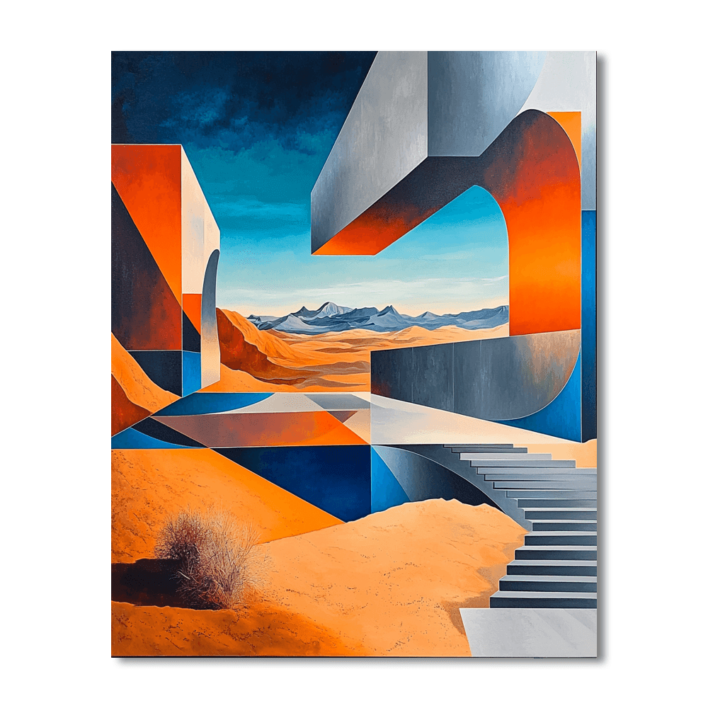 Gaudi Inspired Futuristic Desert Oasis Paint By Numbers Kits