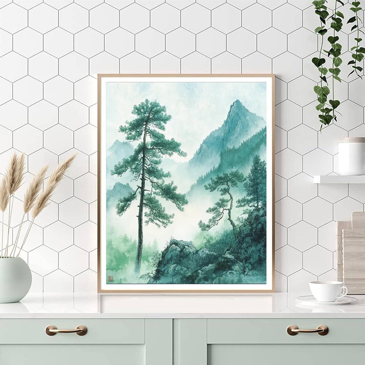 Zhao Mengfu Inspired Whispers Of Misty Pines  Paint By Numbers