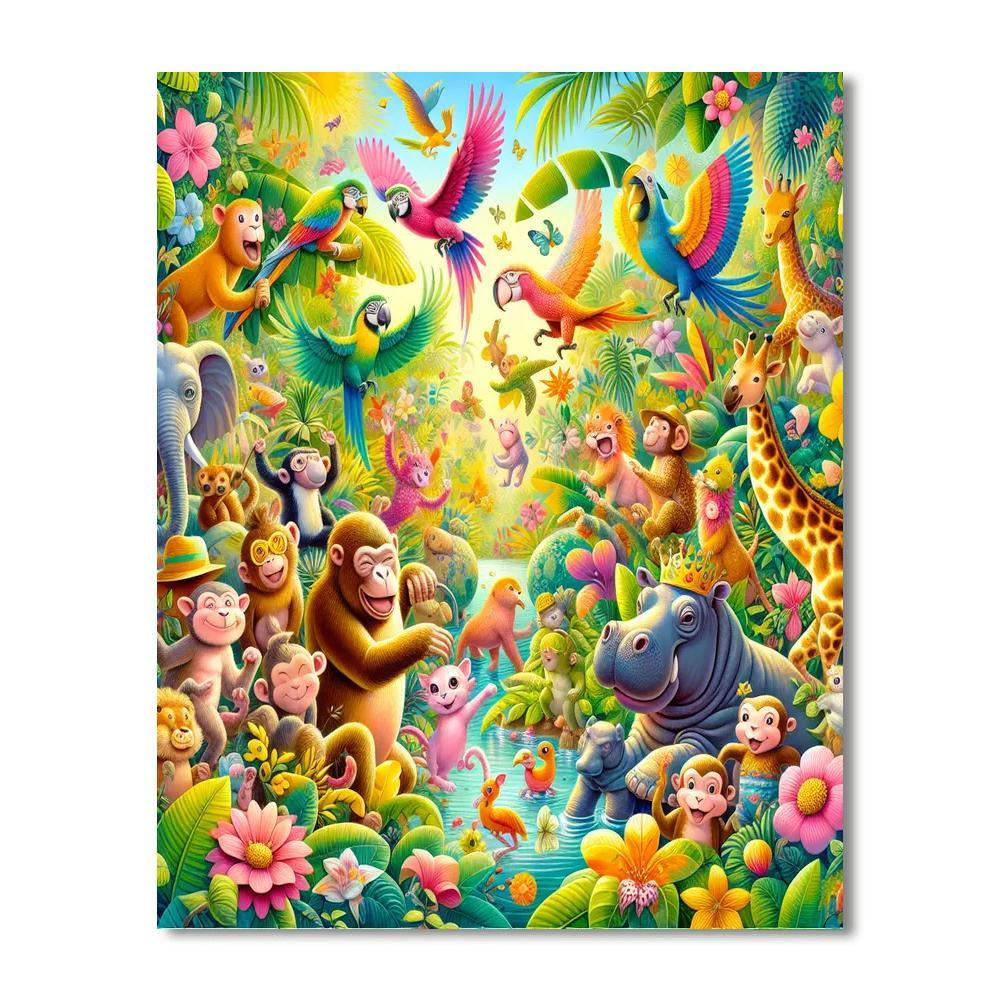 Funky Jungle Groove Painting Number Kit