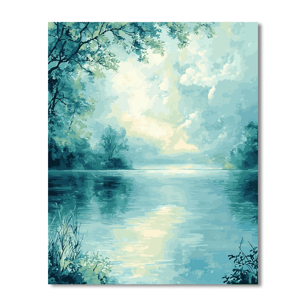 Johannes Vermeer Inspired Dreamy Lake Reflection  Paint By Number