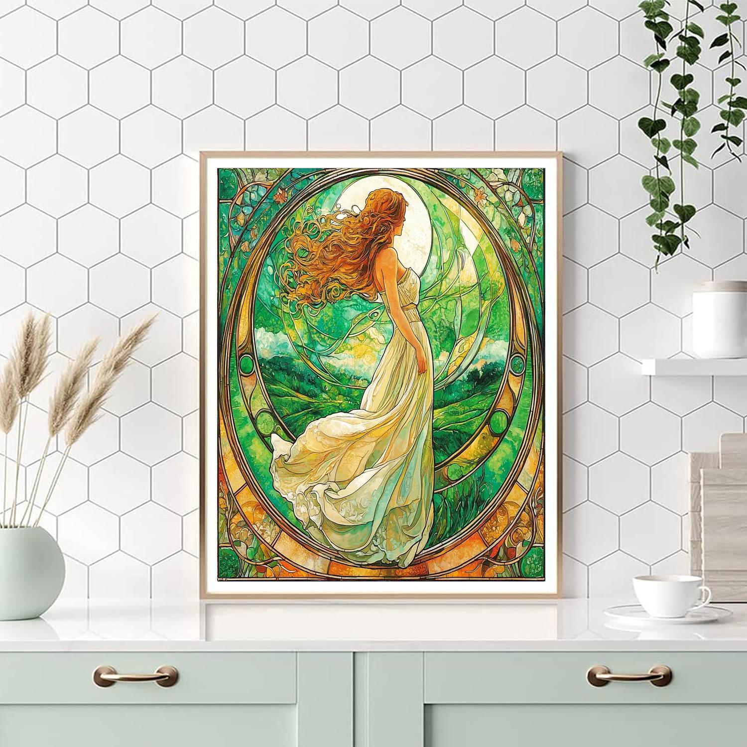 Alphonse Mucha Inspired Whisper Of The Seasons  DIY Paint By Numbers