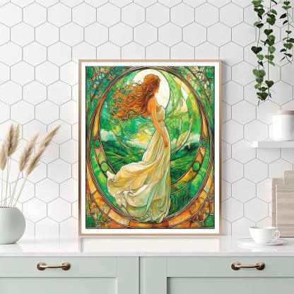 Alphonse Mucha Inspired Whisper Of The Seasons  DIY Paint By Numbers