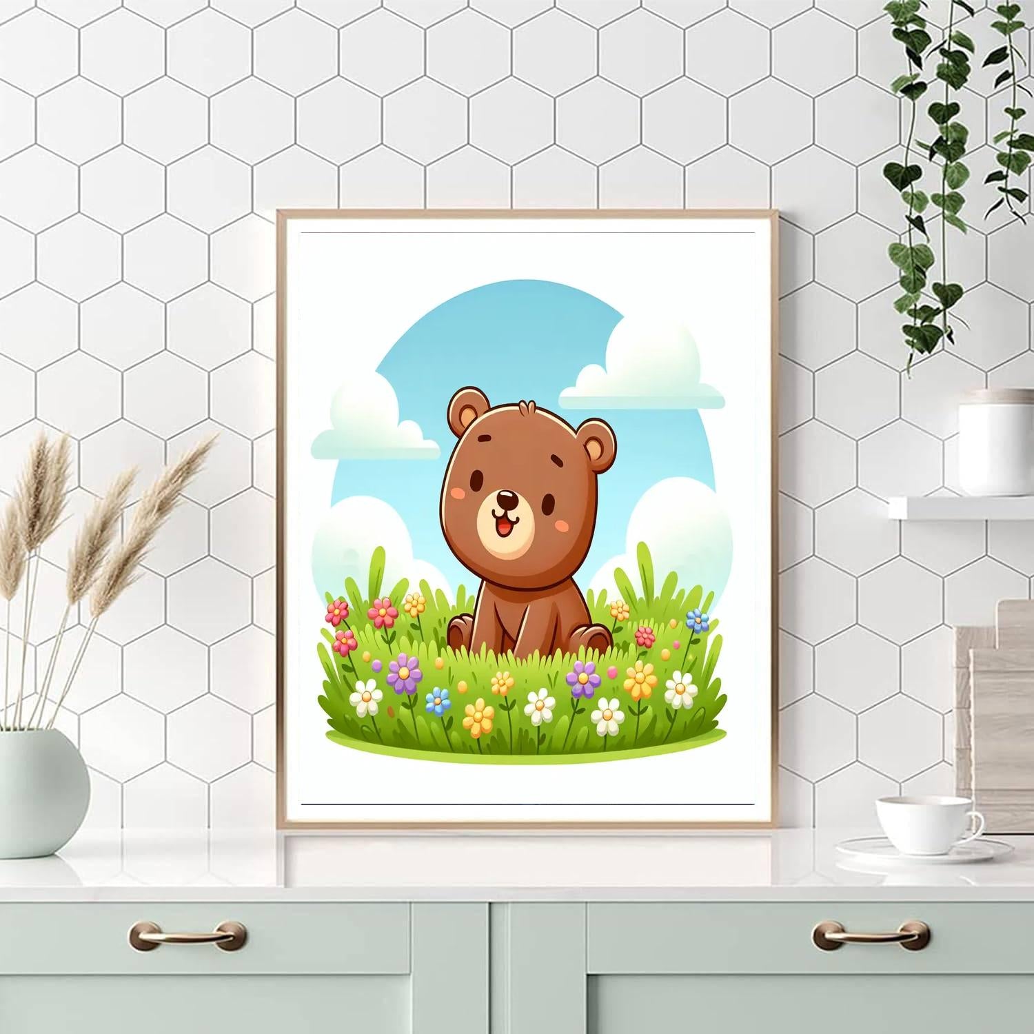 Bouncy Bear Cub Numbered Painting Kits