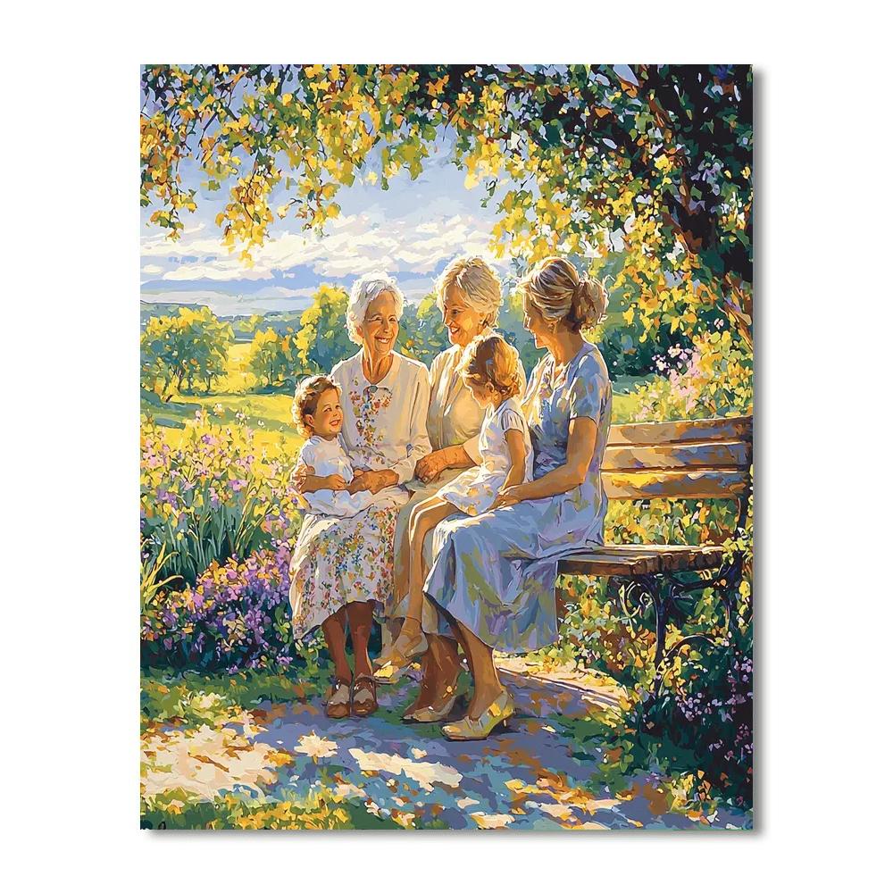 Mother's Love Through Generations Number Painting