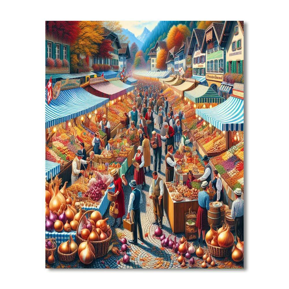 Zibelemärit (onion Market) Paint By Color