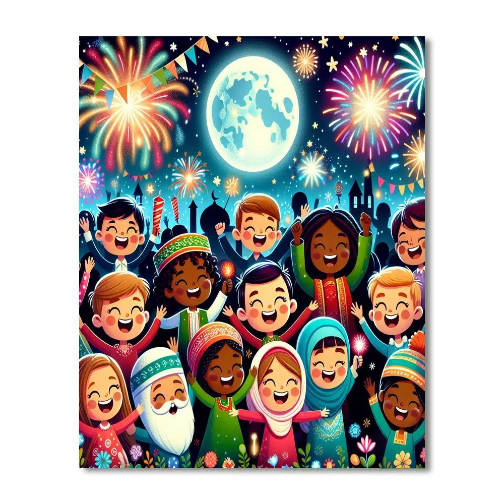 Festive New Year Celebration Paint By Numbers Art