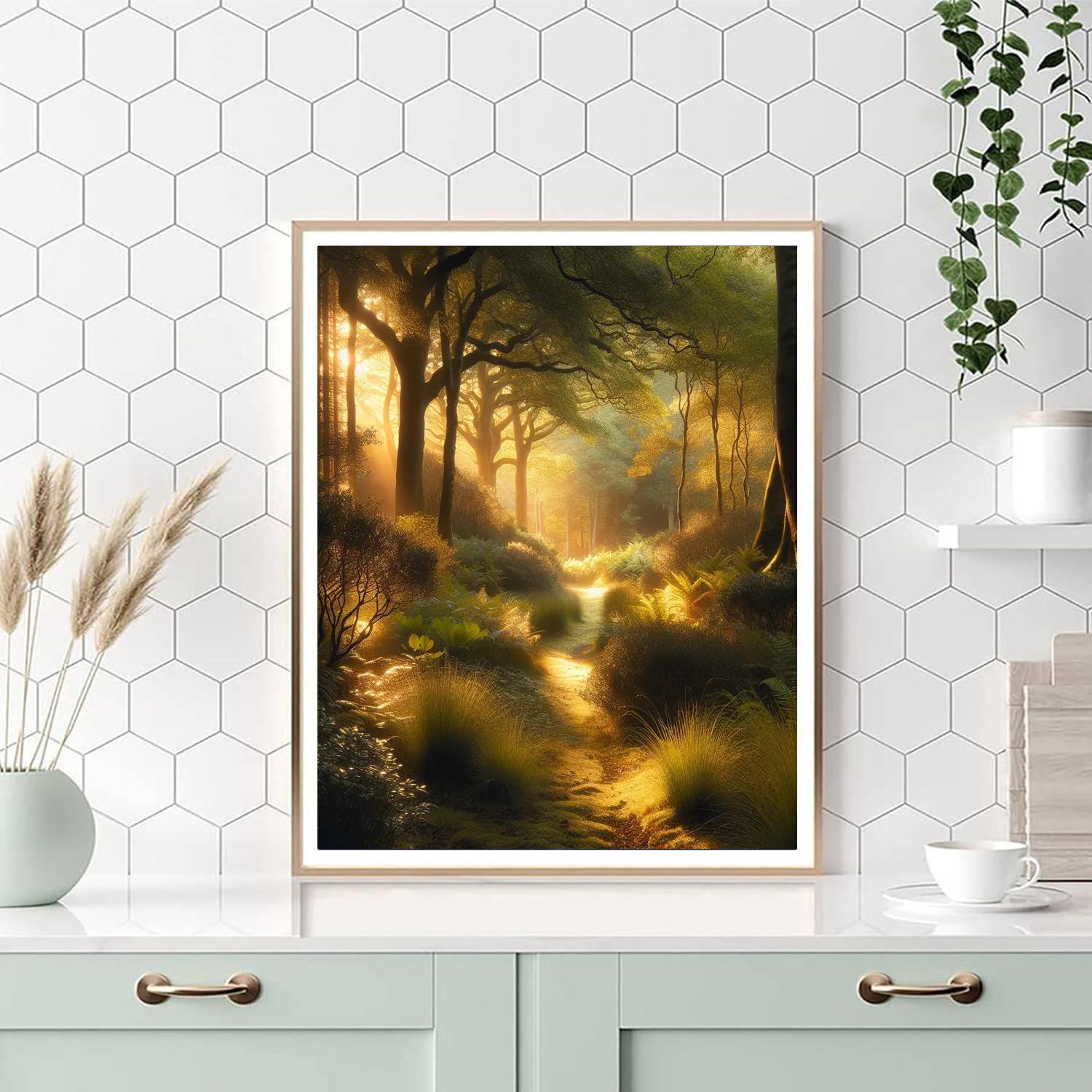 Golden Woodland Morning Paint By Color