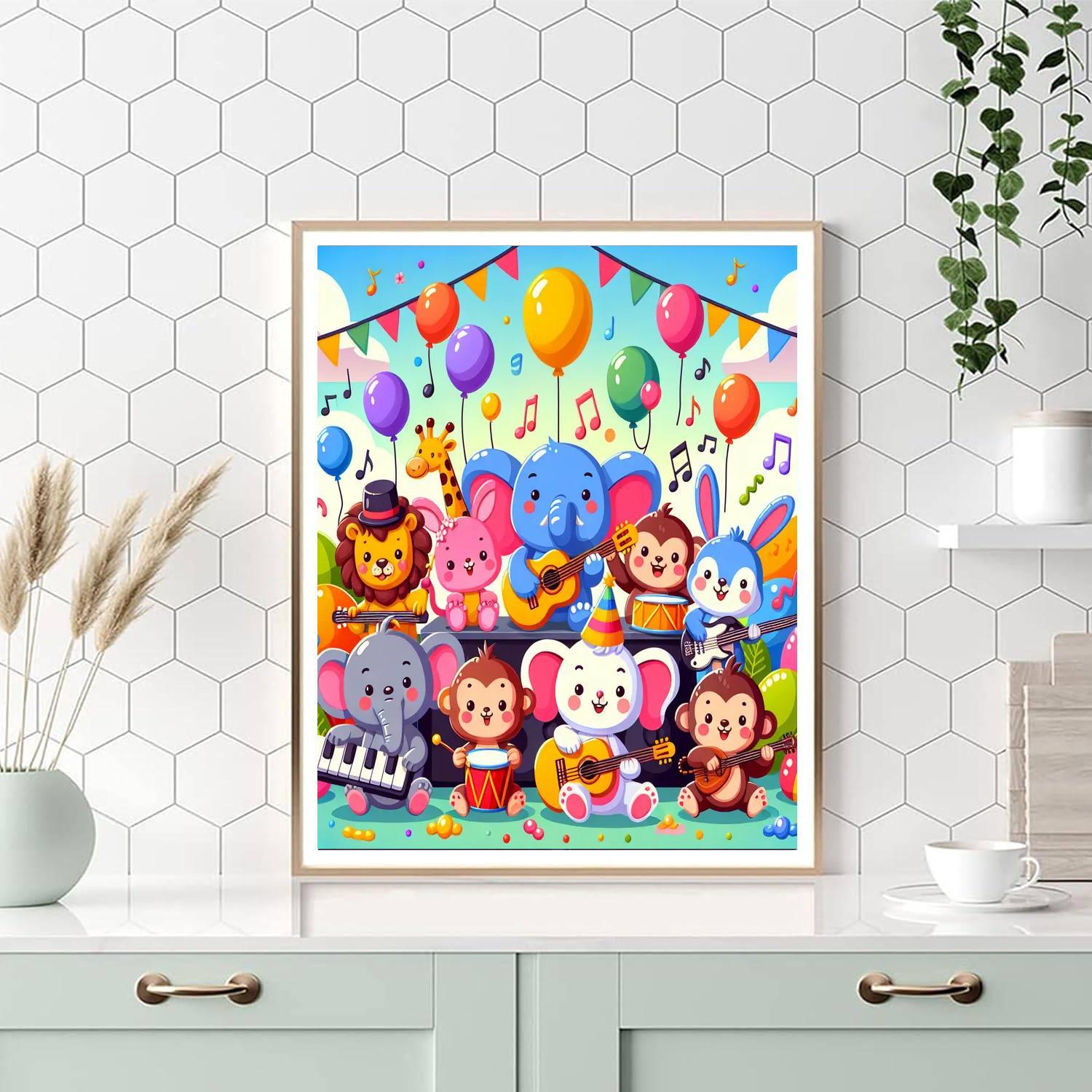 Cheerful Animal Orchestra Paint By Numbers