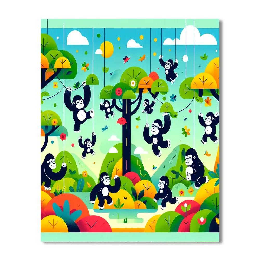 Giggle With Gorillas Paint By Number