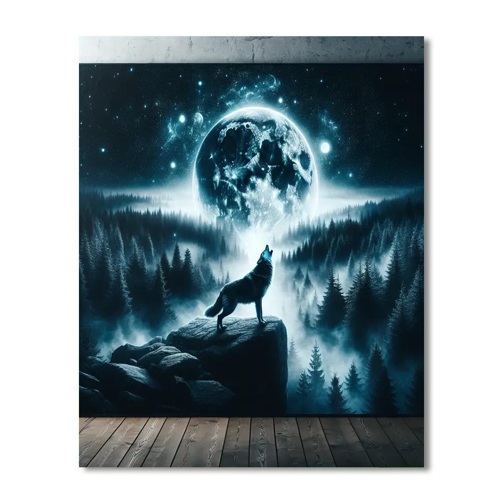 Majestic Wolf Howl Paint By Numbers Art