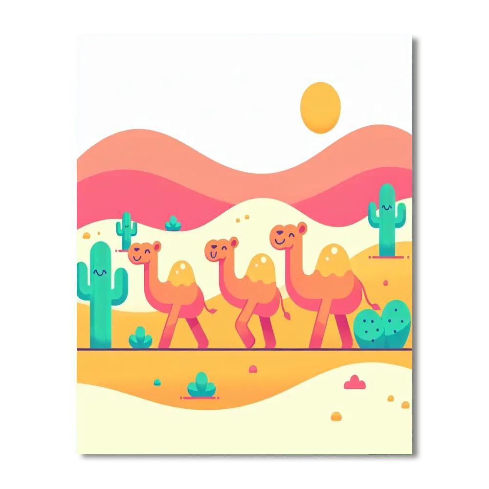 Dazzling Desert Safari Number Painting