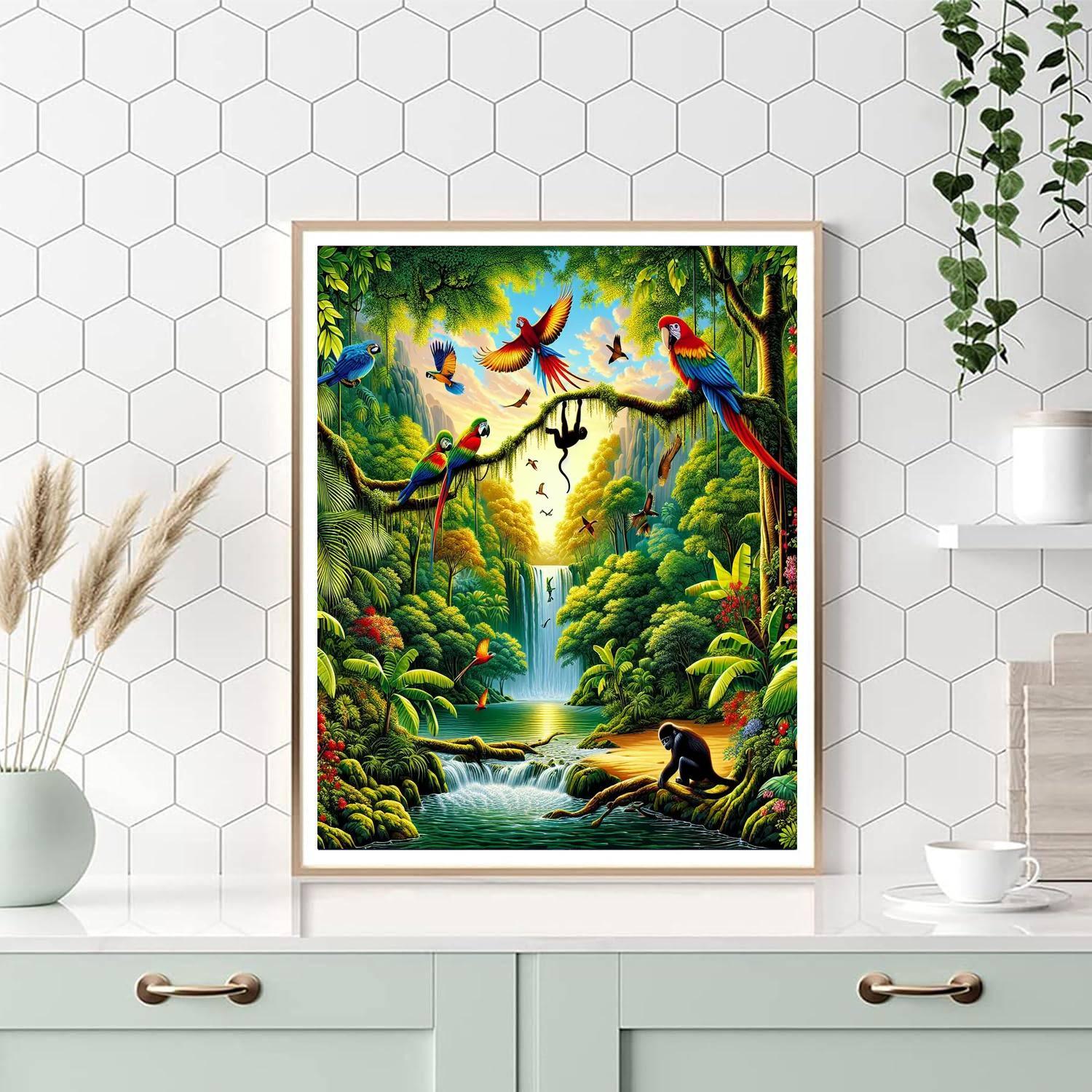 Adventure In A Jungle Paradise Painting By Numbers Kit