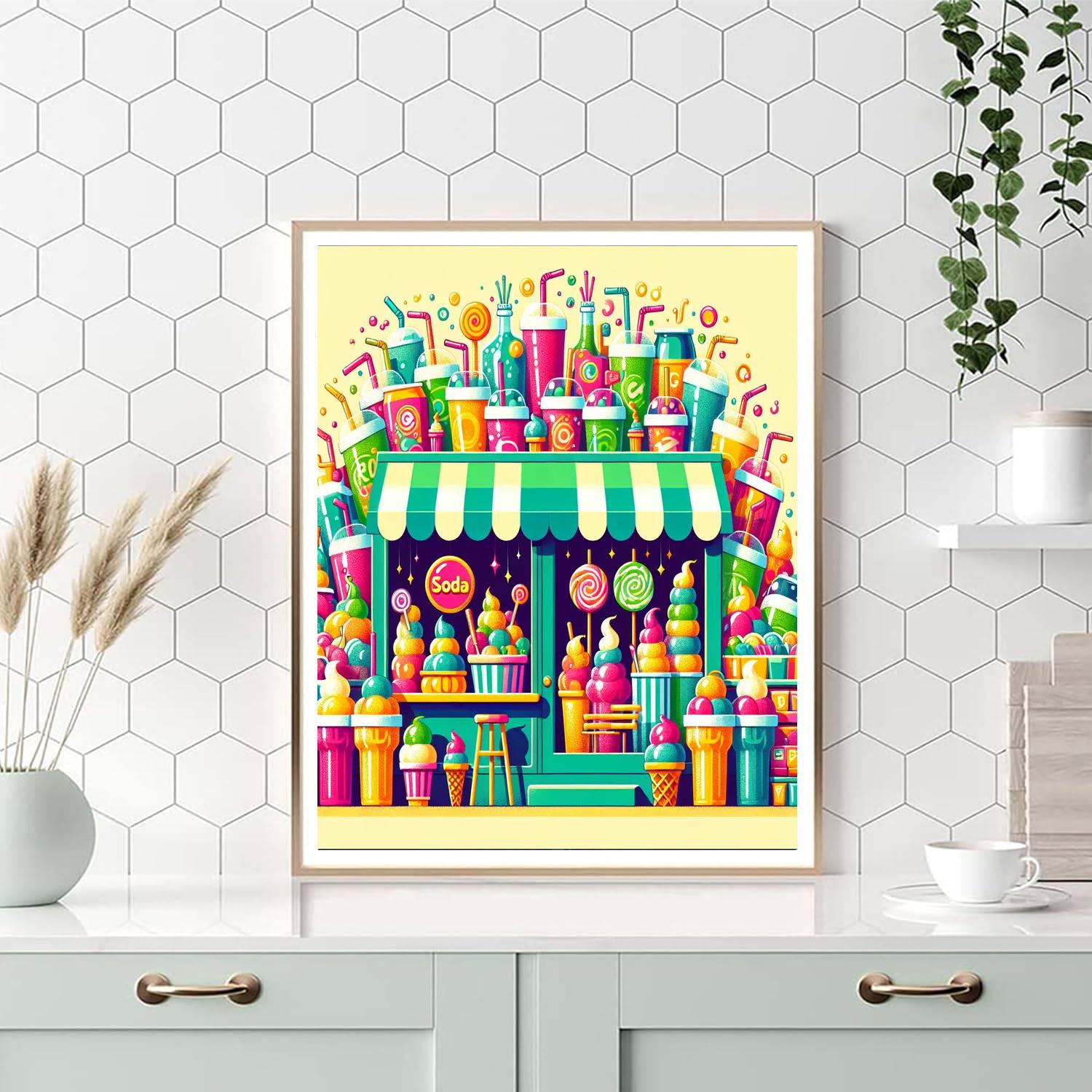 Bubbly Soda Shop Paint By Numbers Art