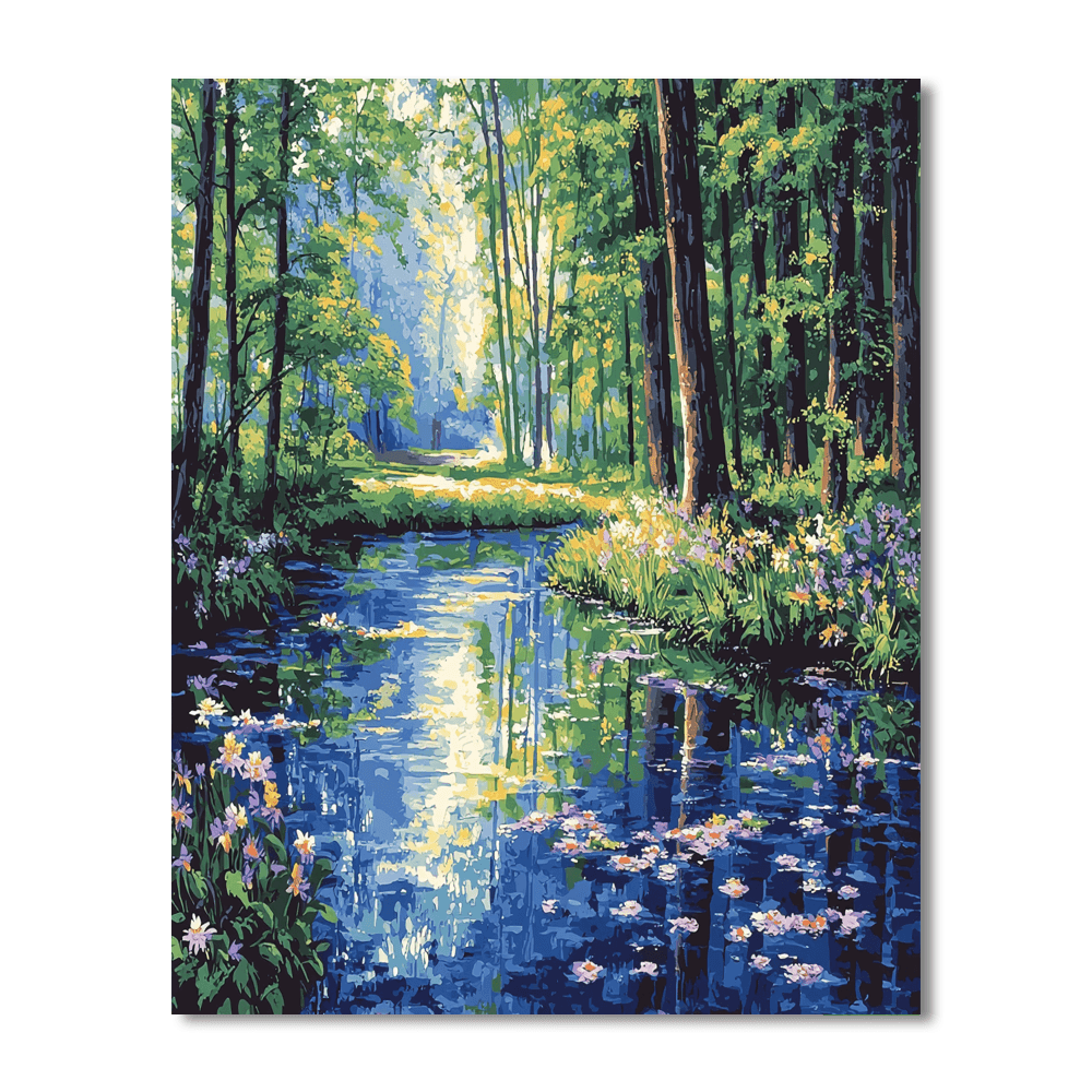 Claude Monet Inspired Mystical Forest Reflections  Paint By Numbers Kits