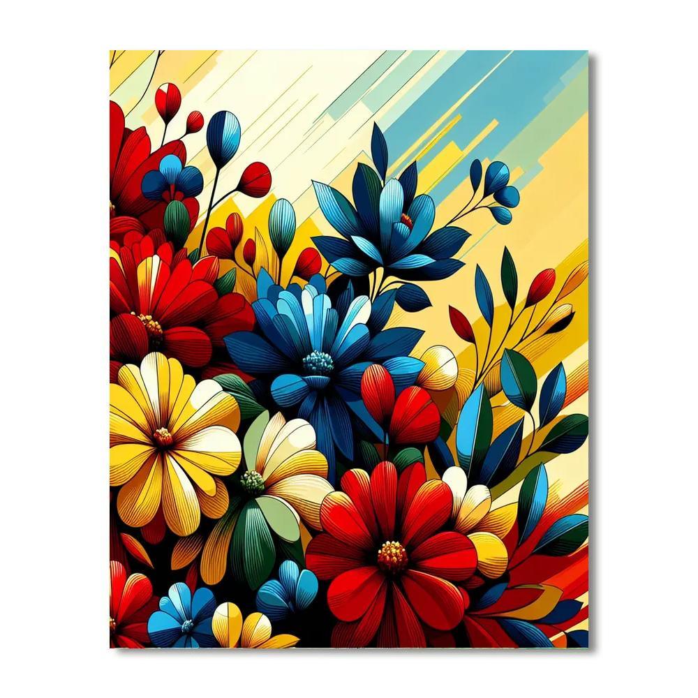 Vibrant Flower Burst Paint By Numbers Kits