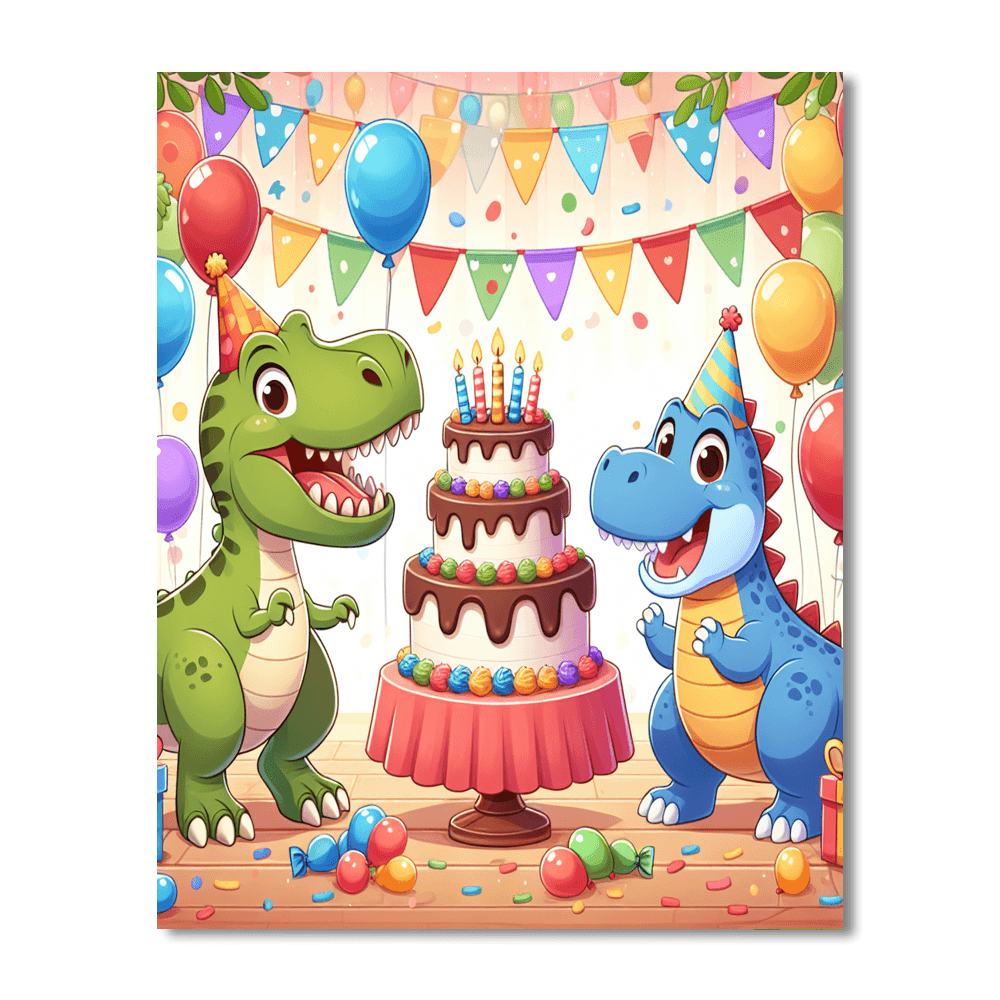 Dazzling Dino Party Paint By Numbers