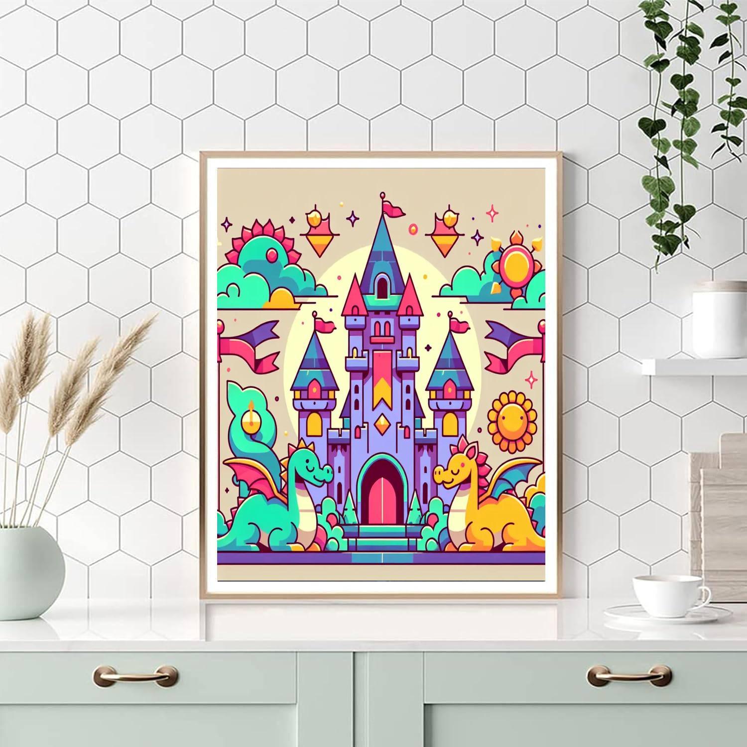 Fantasy Castle Construction Set Paint By Color